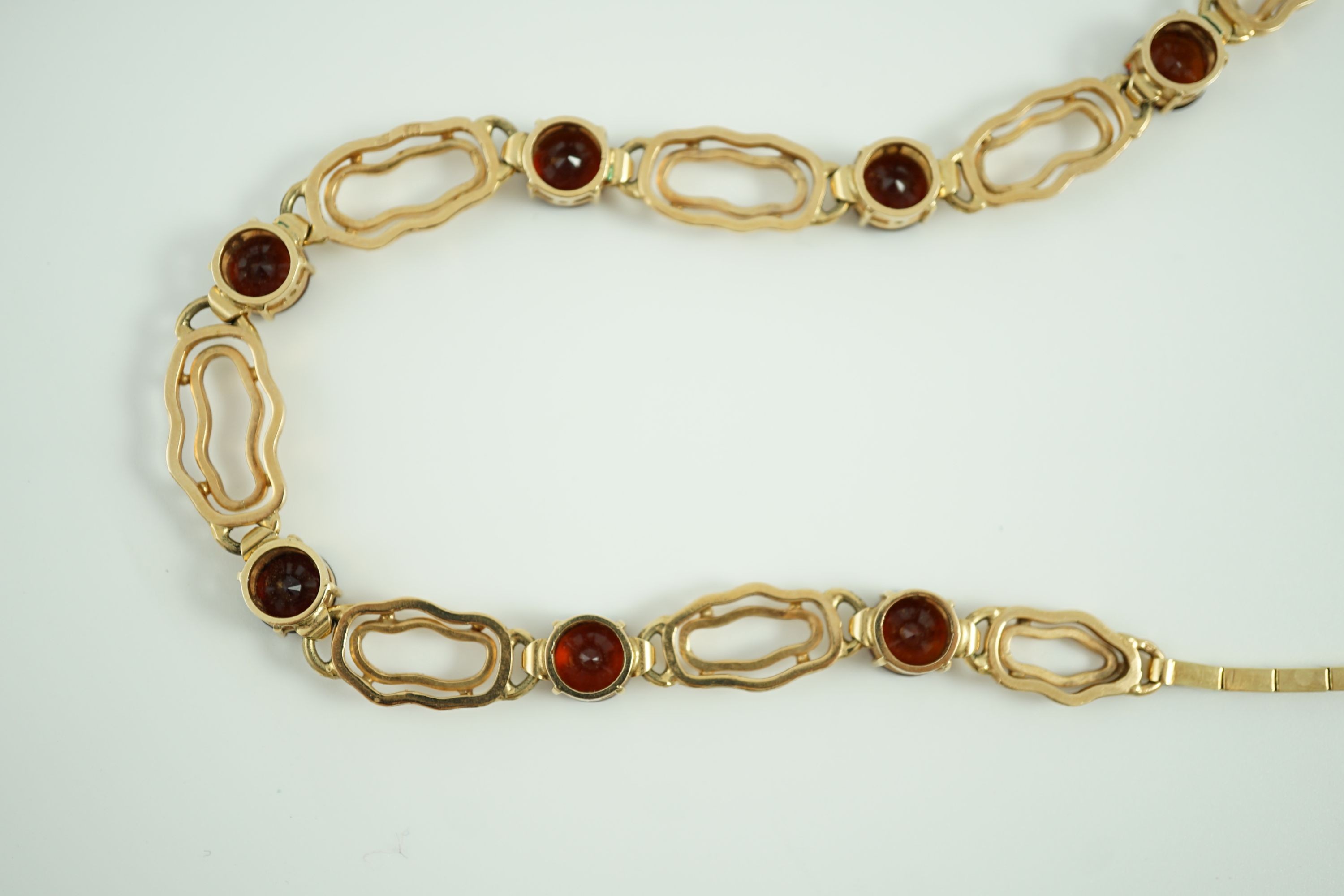 A stylish suite of Austro-Hungarian 14k gold and citrine set jewellery